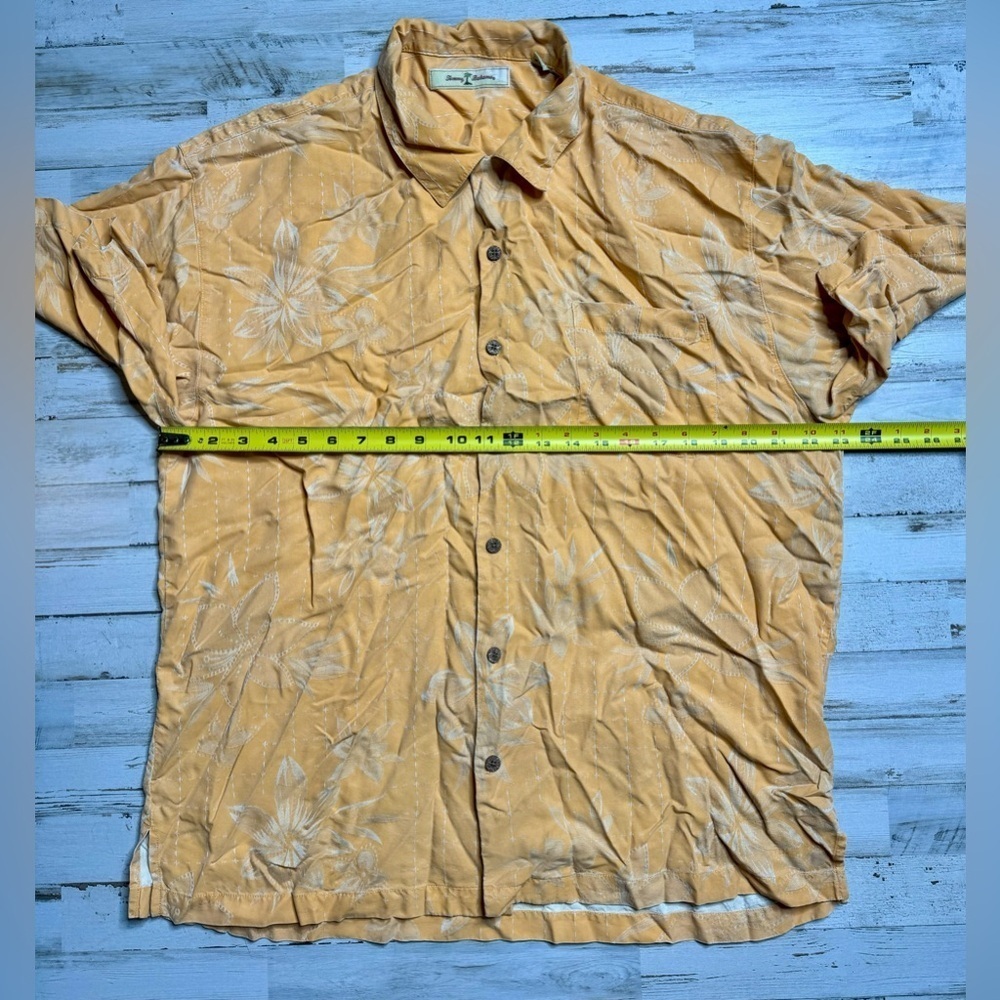 Tommy Bahama Mens XL 100% Silk Hawaiian Shirt Orange - Picture 5 of 9